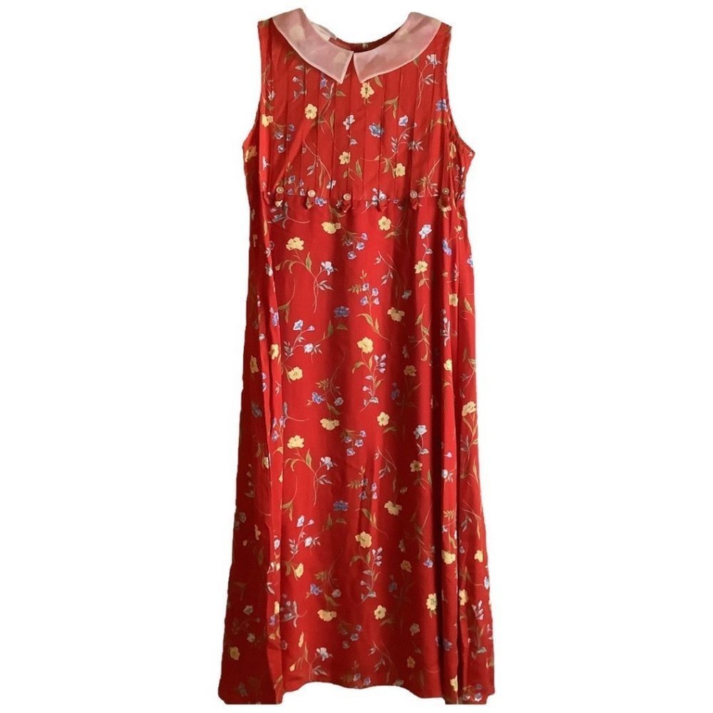 𝅺Women’s Vintage Bonnie Jeans Dress Size 6/8 prairie cottage core midi (b)